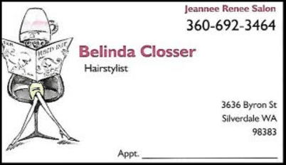 Belinda Closser, Hairstylist